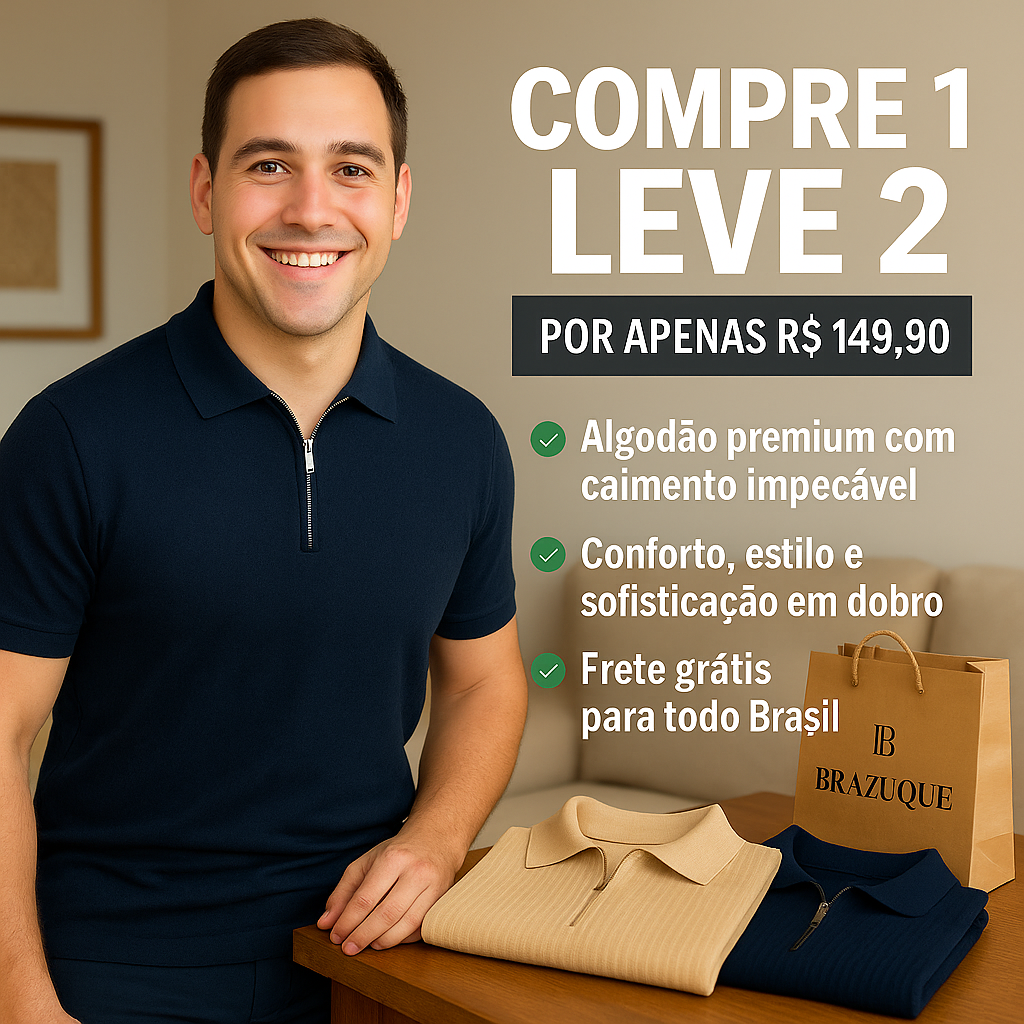Camisa Polo Malha Francesa | Compre 1 Leve 2