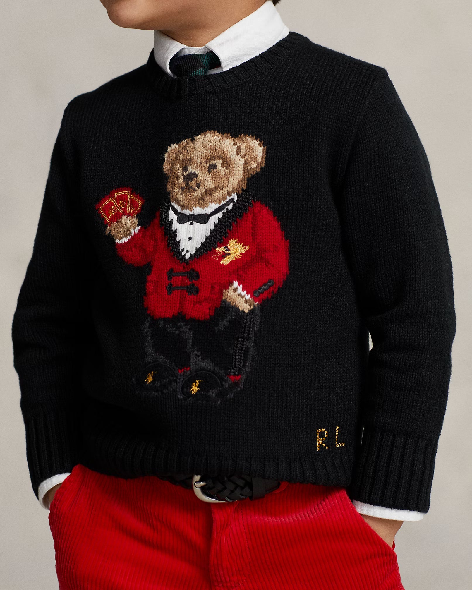 Suéter Ralph Lauren Infantil -Polo Bear Preto