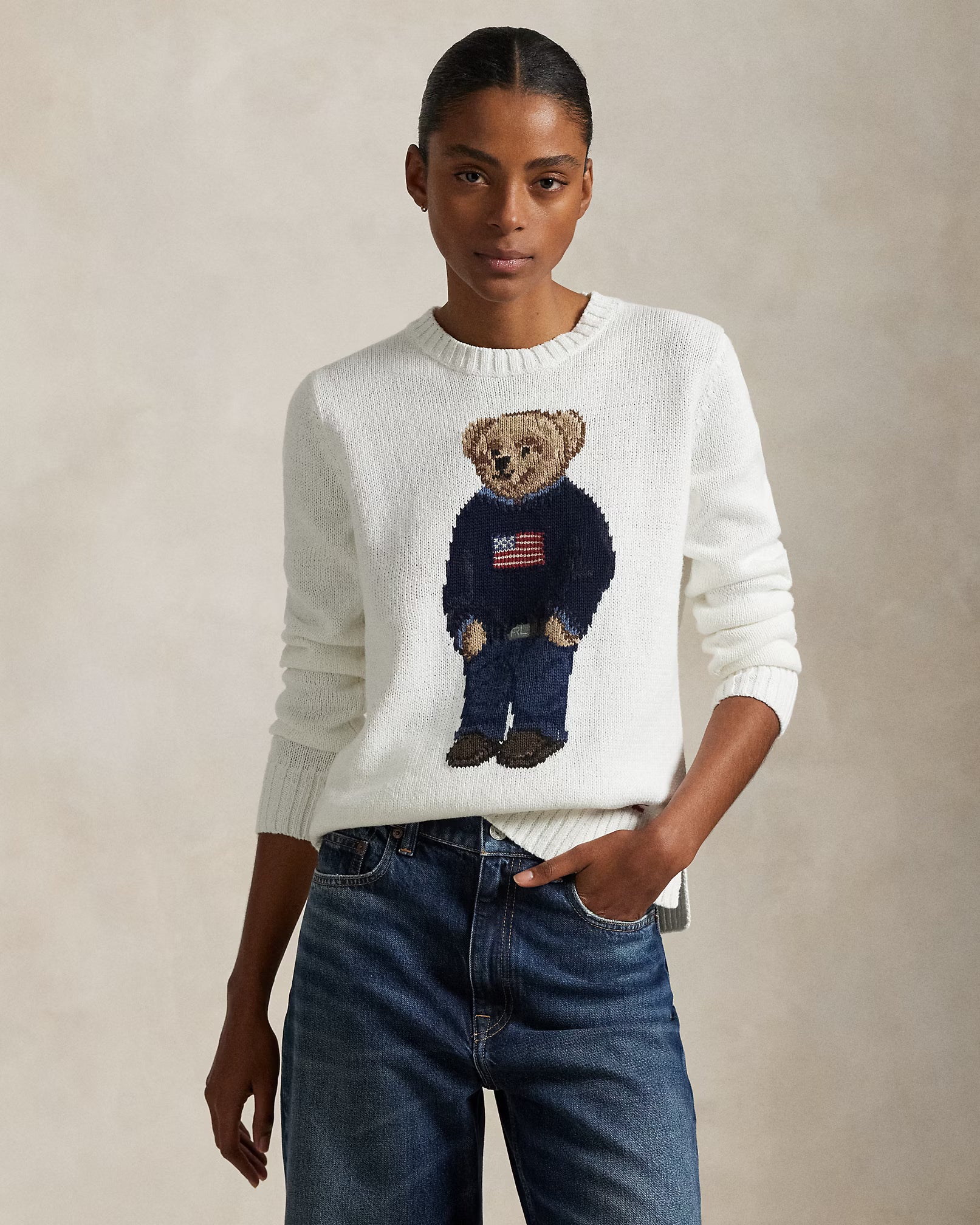 Suéter Ralph Lauren - Polo Bear American Flag Branco