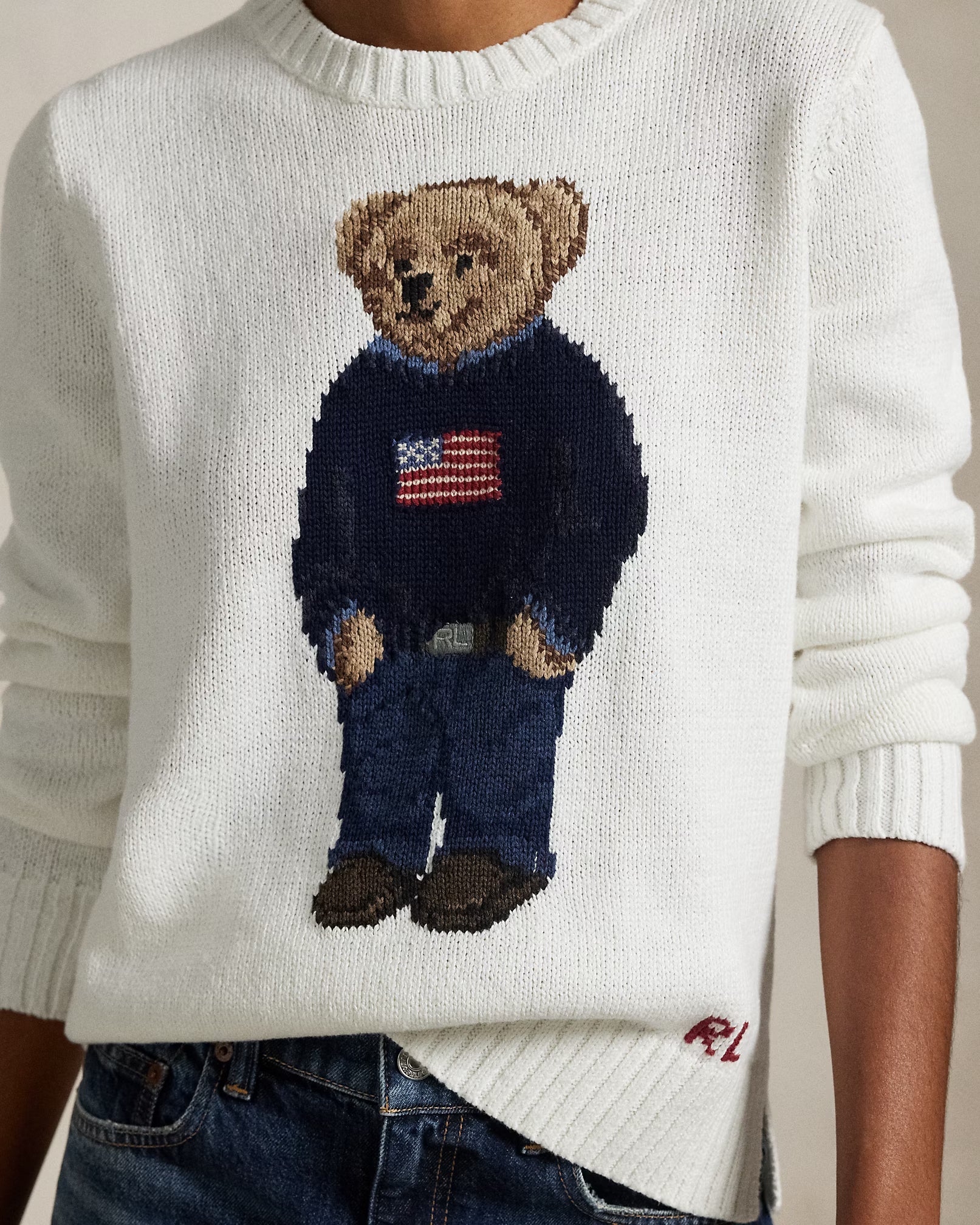 Suéter Ralph Lauren - Polo Bear American Flag Branco