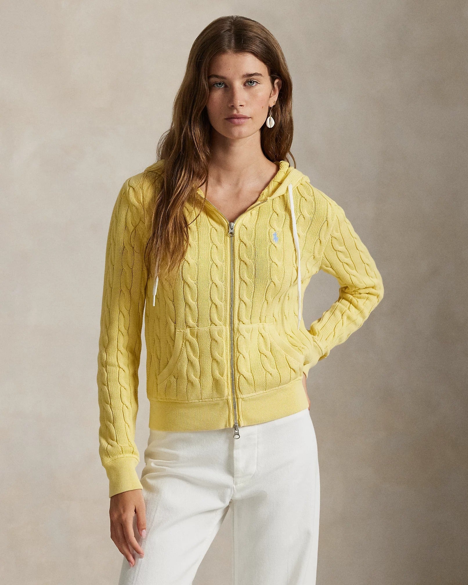 Moletom Ralph Lauren | Capuz de Algodão Tricotado com Zíper