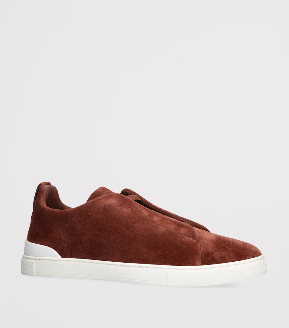 Tenis Zegna Triple Stitch Camurça