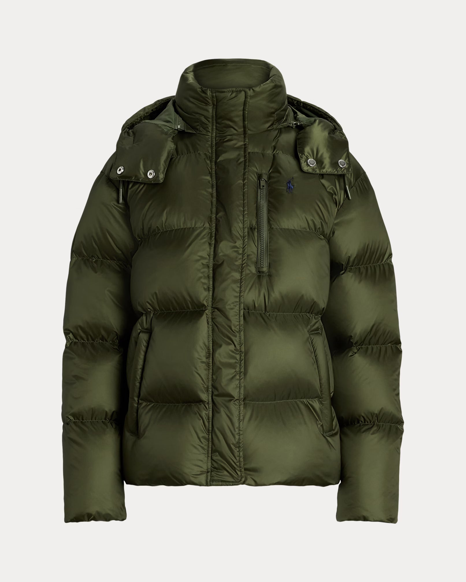 Jaqueta puffer de plumas de peso médio