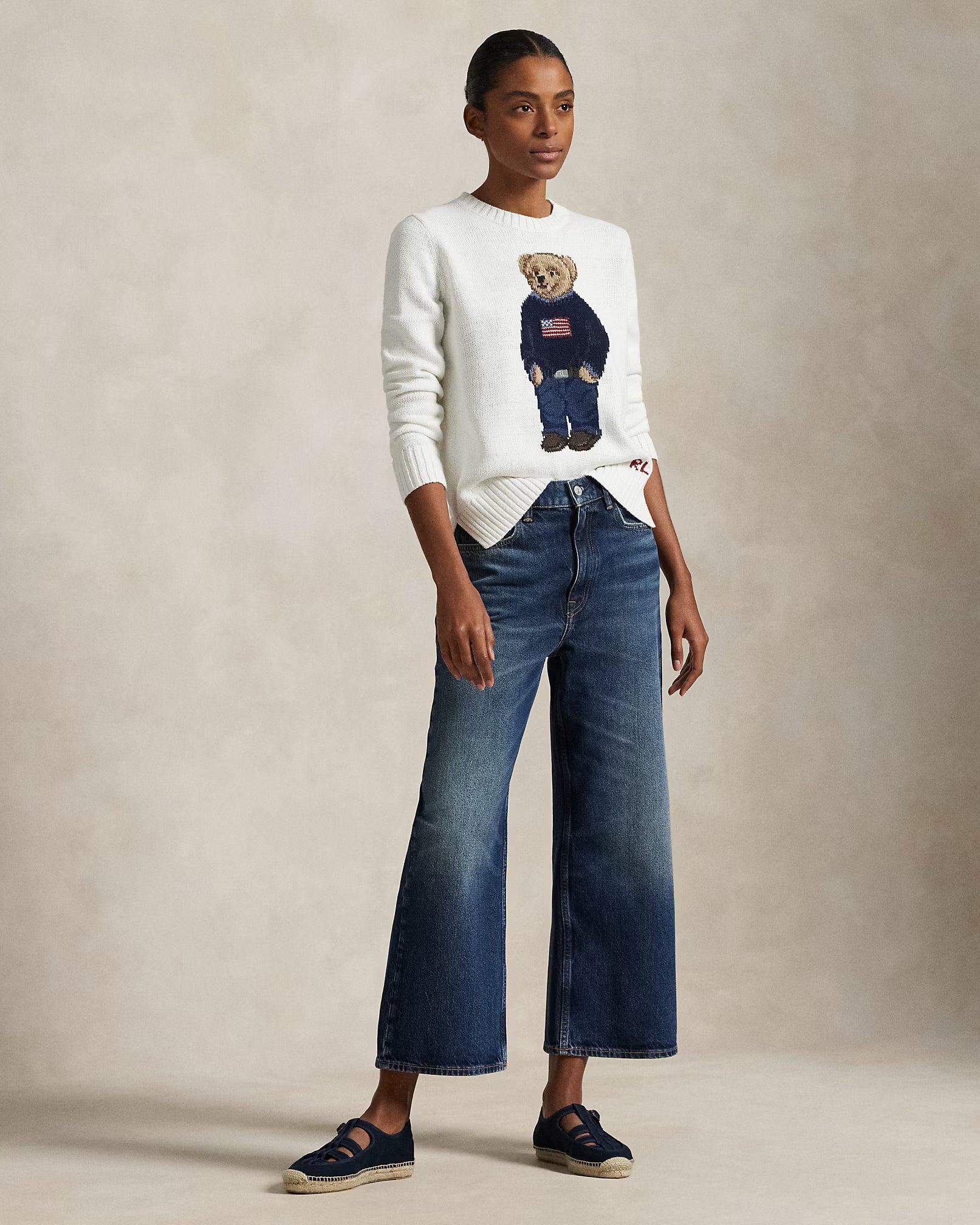 Suéter Ralph Lauren - Polo Bear  American Flag Branco