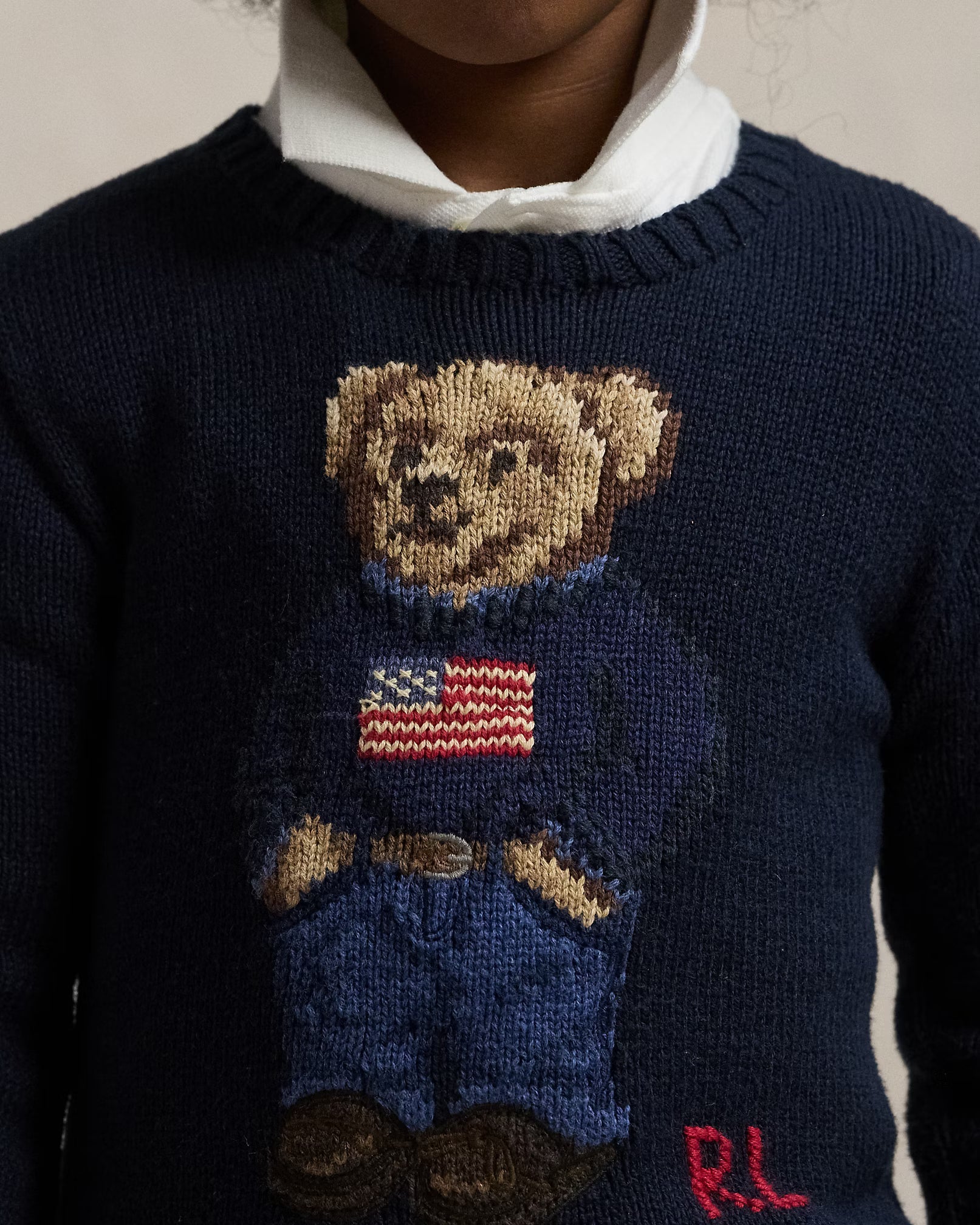 Suéter Ralph Lauren Infantil -Polo Bear American Flag Blue